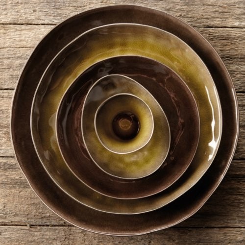 Bord rond l diam. 34cm. hgt. 3,4cm. kleur groen Pure by Pascale Naessens Serax