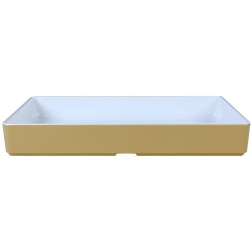 PLATEAU RECTANGULAIRE 1/3 GN DIM. 31.7X17.5X7X4.5CM. CUBE DE MÉLAMINE COULEUR CHAMPAGNE
