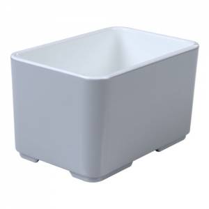 CONTAINER MEDIUM HIGH. 10.5X7X6.3CM. COLOR LIGHT GRAY MELAMINE CUBE