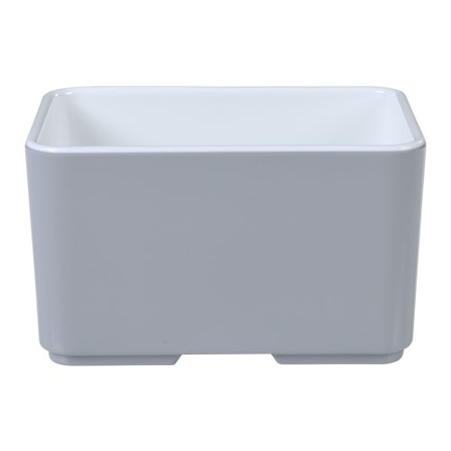 PLATEAU DEMI HAUTE DIM. 10.5X7X6.3CM. CUBE DE MÉLAMINE COULEUR GRIS CLAIR