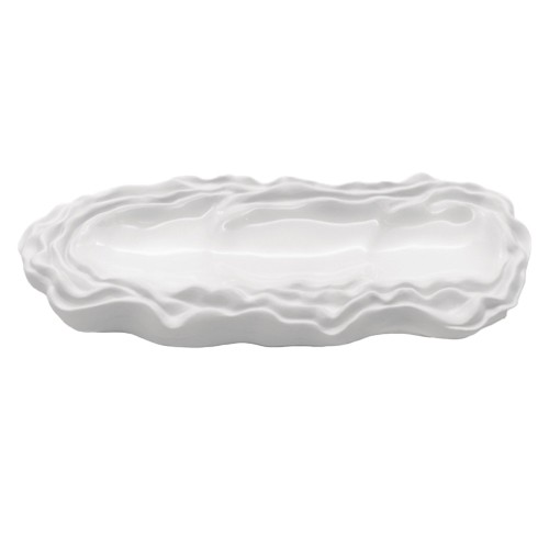 3-FACH-PLATTE TERRA-ABMESSUNGEN. 29 x 11 cm. HG T. 4CM. FARBE WEISS NOVA