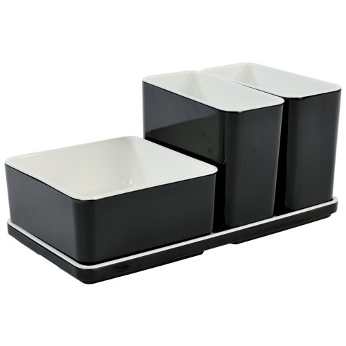 ORGANIZER CUBE SET NO. 5 AFM. 21X10.5X9.3CM. COLOR BLACK MELAMINE