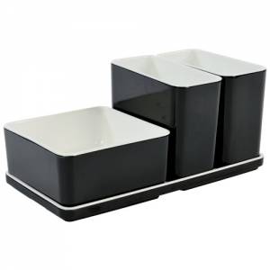 ORGANIZER CUBE SET NO. 5 AFM. 21X10.5X9.3CM. COLOR BLACK MELAMINE