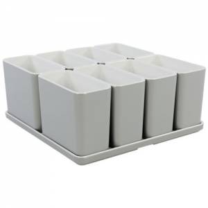 ORGANIZER-WÜRFEL-SET NR. 13 AFM. 21X21X9,3CM. FARBE HELLGRAUES MELAMIN