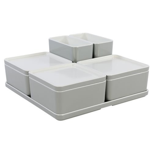 ENSEMBLE DE CUBE ORGANISATEUR NO. 17 AFM. 21X21X9.3CM. COULEUR MÉLAMINE GRIS CLAIR