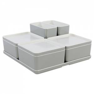 ENSEMBLE DE CUBE ORGANISATEUR NO. 17 AFM. 21X21X9.3CM. COULEUR MÉLAMINE GRIS CLAIR