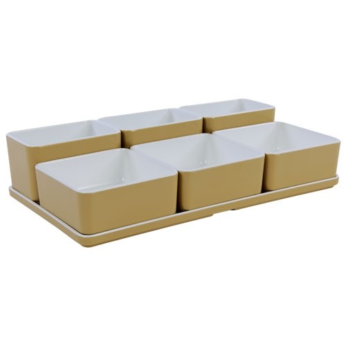 Organizer CUBE set nr. 21 afm. 31,7x17,5x7,2cm. kleur champagne melamine