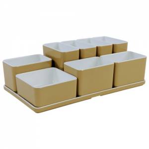 Organizer CUBE set nr. 24 afm. 31,7x17,5x9,3cm. kleur champagne melamine