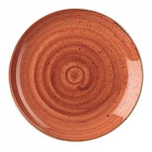 COUPE-BOARD-FARBE GEWÜRZTES ORANGE DURCHM. 26CM. CHURCHILL STONECAST