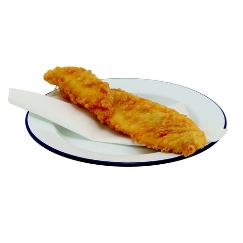 Bord emaille diam. 24cm. kleur wit met blauwe rand