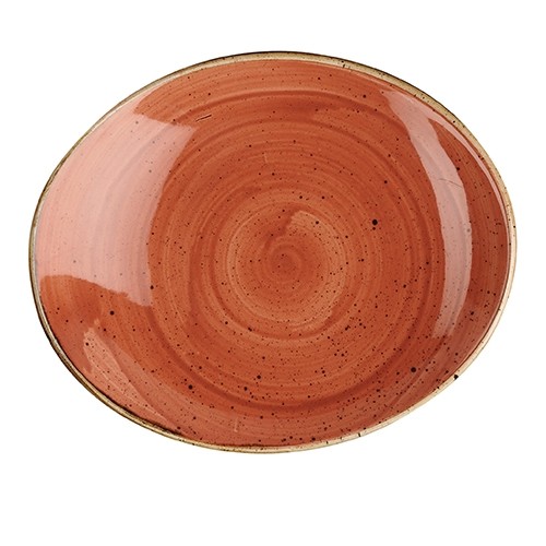 COUPE-TELLER OVALE FARBE GEWÜRZTES ORANGE GRÖSSE. 19,2 cm. CHURCHILL STONECAST