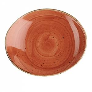 Coupebord ovaal kleur Spiced Orange afm. 19,2cm. Churchill Stonecast