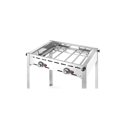 Green Fire met 2 branders en 2 roosters gn 1/1 rvs Hendi