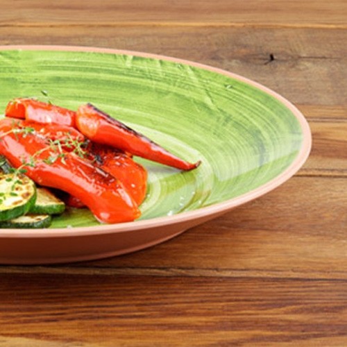 SERVIERTELLER LA VIDA DURCHM. 32CM. MELAMINFARBE GRÜN