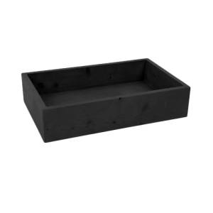 Schwarze Brotform aus Holz, GN 1/1, 16 cm. Tiefe Maße: 53 x 32,5 x 16 cm. Lebensmittelecht – Alte Optik