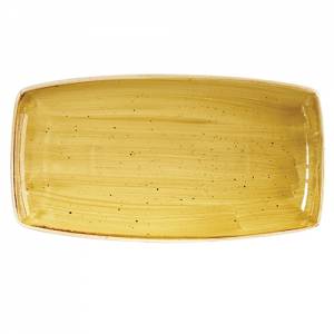 Bord rechthoekig kleur Mustard Seed Yellow afm. 29,5x15cm. Churchill Stonecast