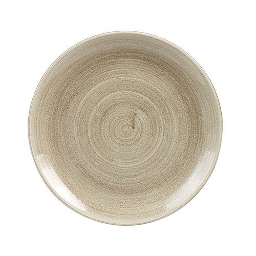 COUPE-TELLER STONECAST PATINA DURCHM. 26CM. FARBE ANTIKES TAUPE CHURCHILL