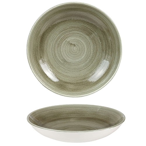 Coupe schaal Stonecast Patina diam. 24,8cm. kleur Burnished Green Churchill