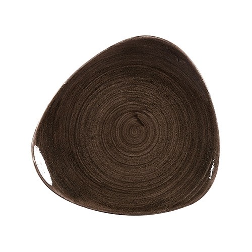 Bord plat driehoekig Stonecast Patina afm. 22,9cm. kleur Iron Black Churchill
