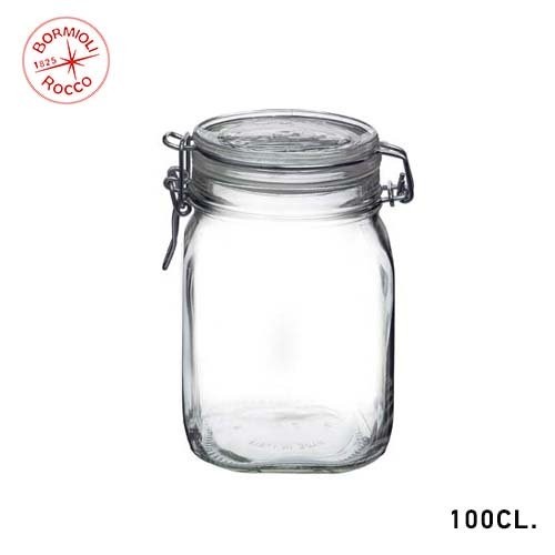 Weckpot Fido glas inh. 1l. vierkant Rocco Bormioli