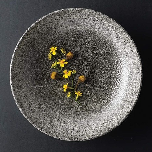 COUPE BOARD RAKU COLOR QUARTZ BLACK DIAM. 21.7CM. CHURCHILL