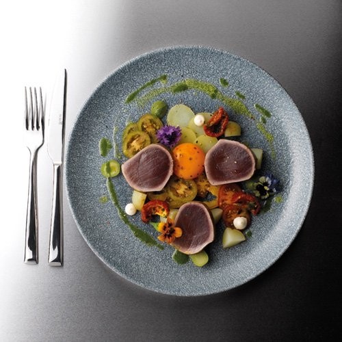 COUPE BOARD RAKU COLOR TOPAZ BLUE DIAM. 26CM. CHURCHILL