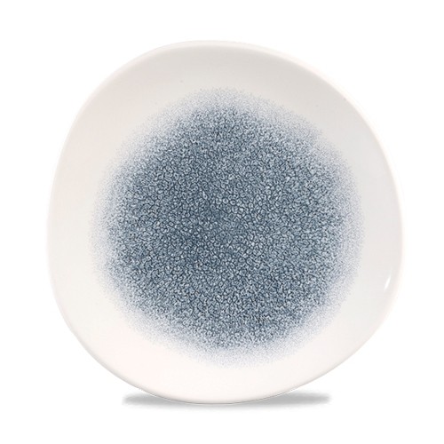 Bord plat m organic raku kleur Topaz Blue diam. 21cm. Churchill