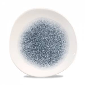 Bord plat m organic raku kleur Topaz Blue diam. 21cm. Churchill