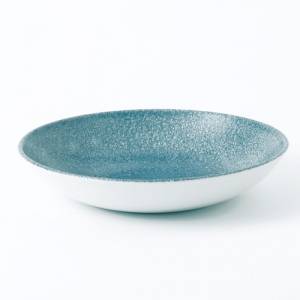 DISH DISH RAKU COLOR TOPAZ BLUE DIAM. 24.8CM. CHURCHILL