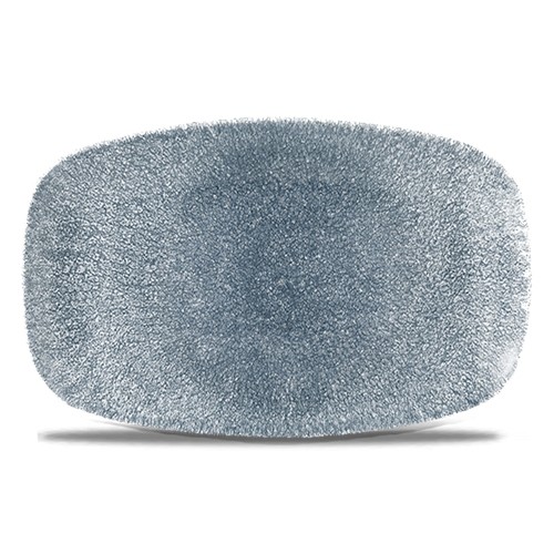 ASSIETTE RECTANGULAIRE RAKU COULEUR BLEU TOPAZE DIM. 23.7X15.7CM. CHURCHILL