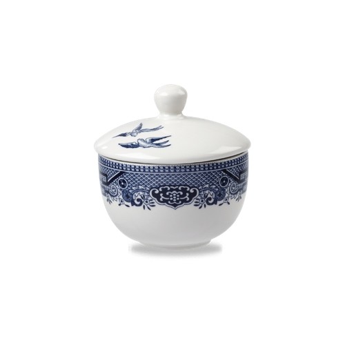 Deksel suikerpot diam 9cm. kleur Blue Willow Churchill Vintage Prints