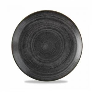 COUPE PLANCHE DIAM. 26CM. STONECAST COULEUR BRUTE NOIR CHURCHILL