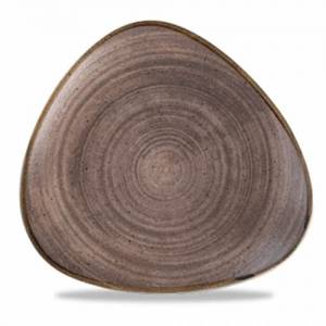 PLATE TRIANGULAR DIAM. 26.5CM. STONECAST COLOR BROWN CHURCHILL