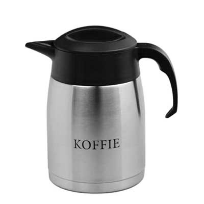 ISOLIERTER DOSE EASYCLEAN DOPPELWANDIGER EDELSTAHL-INHALT. 1,6 l. FARBE SCHWARZ MIT AUFDRUCK KAFFEE