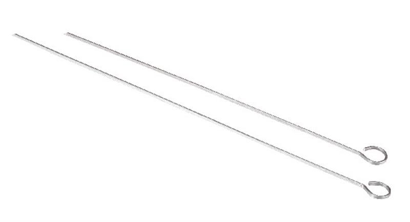 Skewer / barbeque-pen set 12st. afm. 35cm. rvs-messing