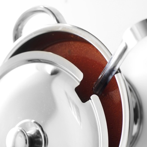 Soepterrine m/deksel inh. 3,0l. rvs