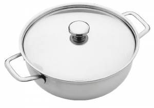 Groenteschaal z/deksel inh. 2 liter diam. 22 cm rvs 18/10 Mepra