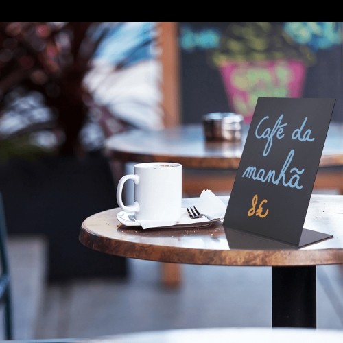 Tafelkrijtbord l-board a5 kleur zwart acryl set 3 stuks Securit