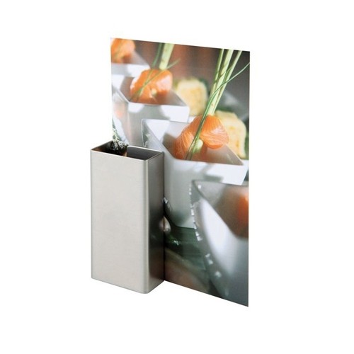 Menukaarthouder rvs afm. 8,5x4cm.