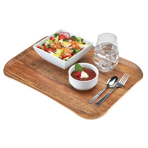 Century Wood Grain Tray, Dimensions: 33 x 43 cm, Colour: Brown Oak Cambro