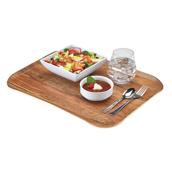 Tablett mit Holzmaserung von Century, Maße: 26,5 x 32,5 cm. Farbe: Braune Eiche Cambro