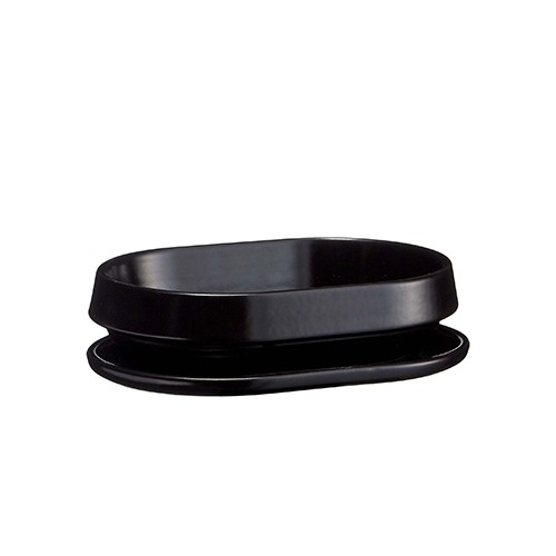 DISH SIZE 20.5x14CM. HG. 5CM. COLOR NOIR CHARBON WELCOME EMILE HENRY