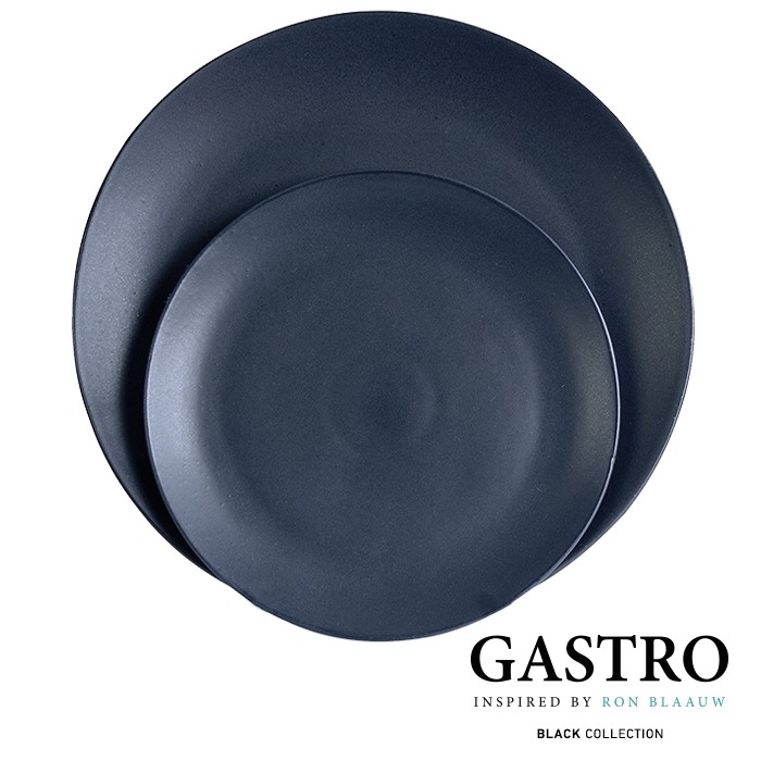 PLATTE FLACH RUND DURCHM. 20 CM. SCHWARZ - GASTRO VON RON BLAAUW