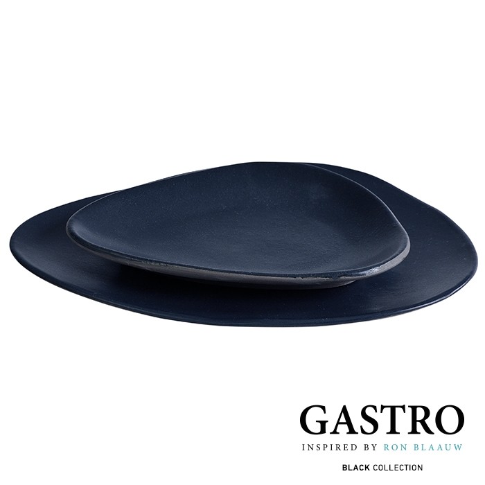SERVING PLATE OVAL DIM. 22x16CM. BLACK - GASTRO BY RON BLAAUW