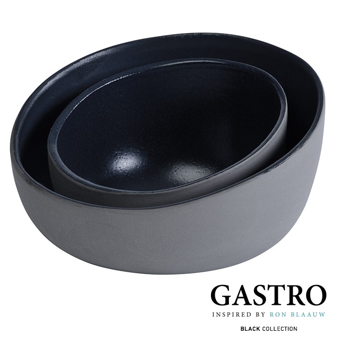 Serveerschaal toelopend diam. 16cm. Black - GASTRO by Ron Blaauw