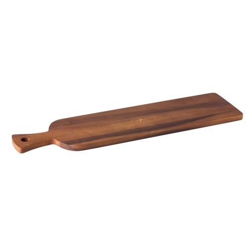 Broodplank Antipasti met handvat afm. 60x15cm. HG. 1,5cm. acaciahout