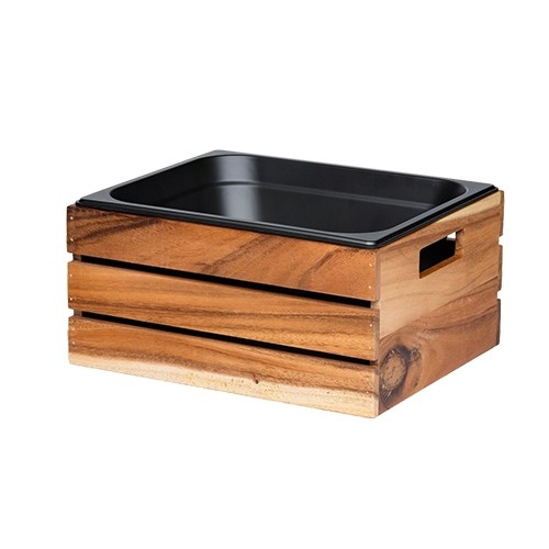 BUFFETBOX GN 1/2 GRÖSSE. 32,5 x 26,5 x (H) 15,3 cm. AKAZIENHOLZ
